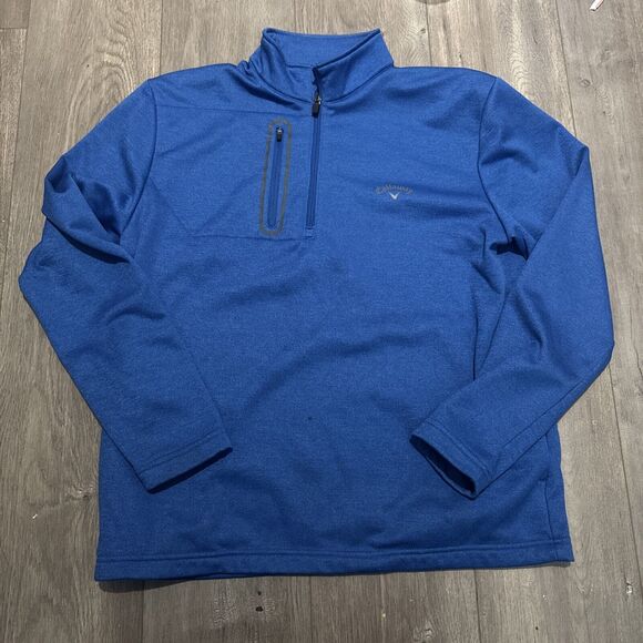 Callaway Mens L 1/4 Zip Sweater Performance Golf Blue Modern - Picture 1 of 5
